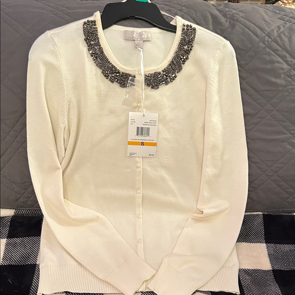 Carolyn Taylor Cream Knit Top
